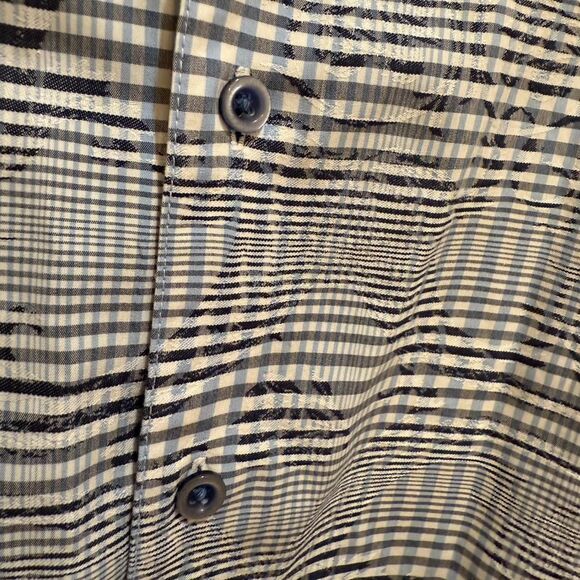 Robert Graham Men's Black White Blue Plaid Unique Button Down Shirt Sz 2XL - Picture 6 of 6